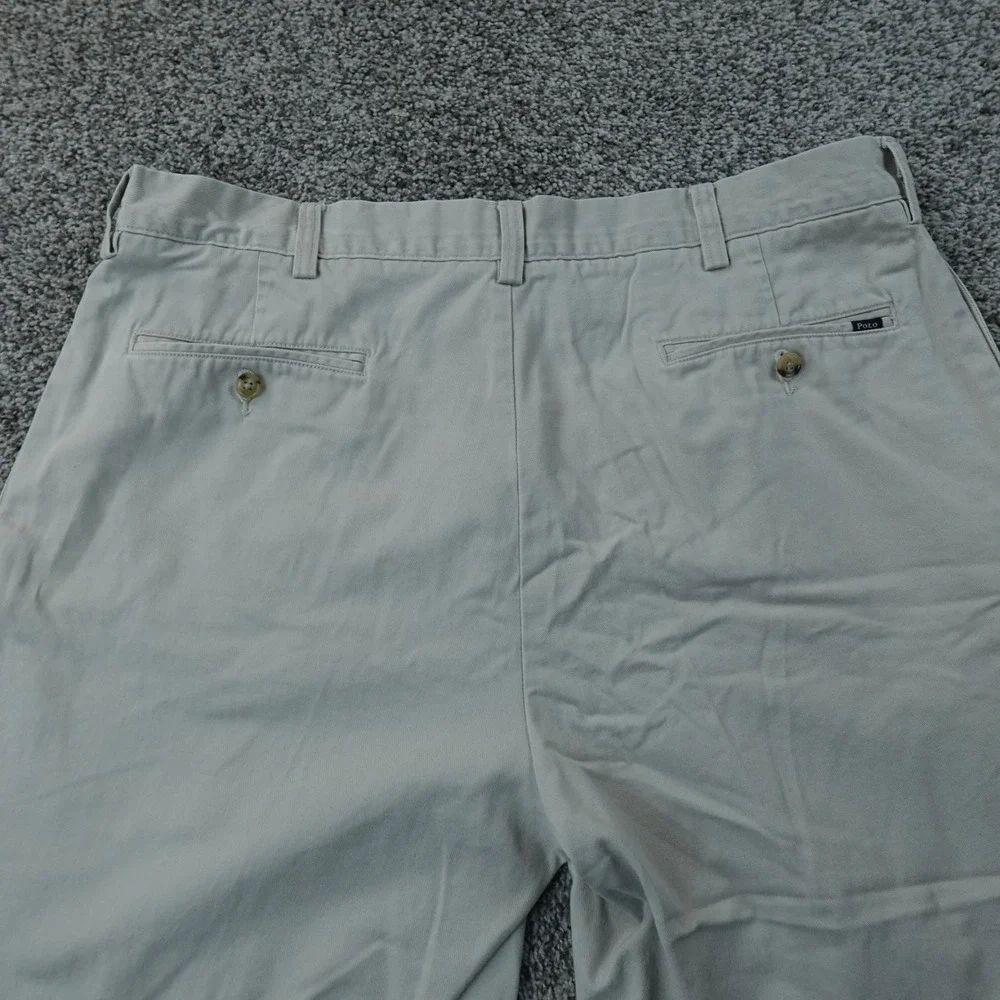 Polo Ralph Lauren Shorts Mens 36 Beige Tan Chino Golf Casual Preppy Pleated Work
